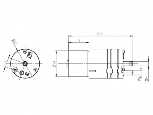 CX Miniature Diaphragm Pump - CX-5 - Drawing View1