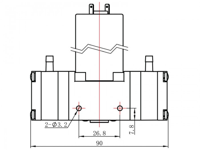 LP3 Small Diaphragm Liquid Pump - LP-3C - Drawing View1