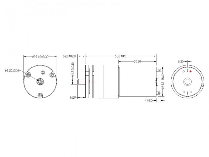 SX Micro Diaphragm Pumps - SX-3 - Drawing View1