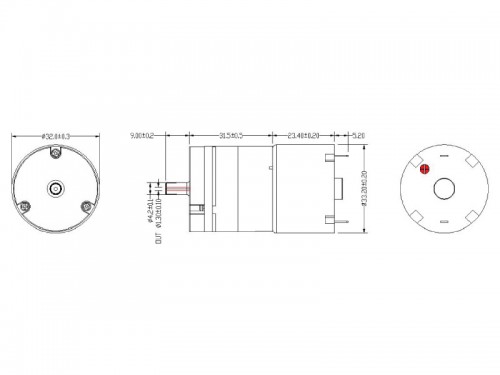 SX Micro Diaphragm Pumps - SX-4 - Drawing View1