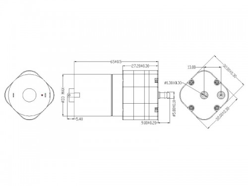 SX Micro Diaphragm Pumps - SX-5 - Drawing View1